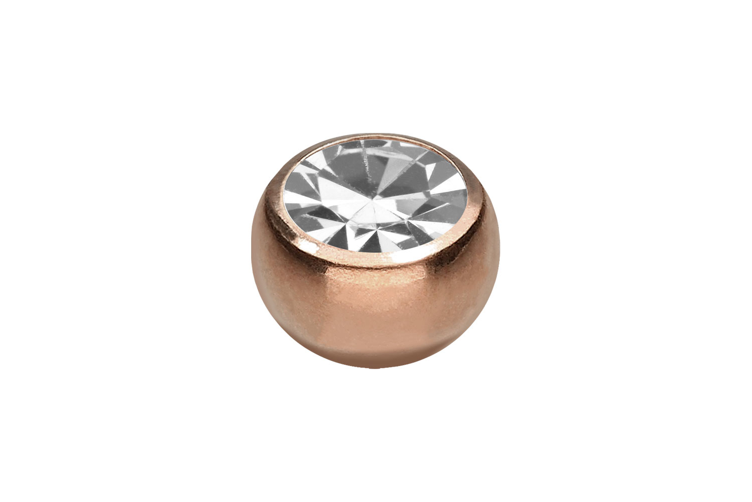 Chirurgenstahl Schraubkugel mit Seitengewinde KRISTALL von Piercingline